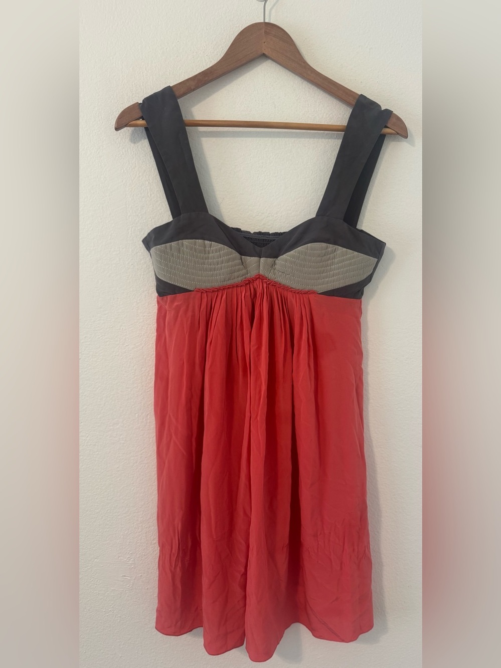 Black Halo Coral Gray Bustier Pleated Chiffon Cocktail Dress y2k *READ* No Size